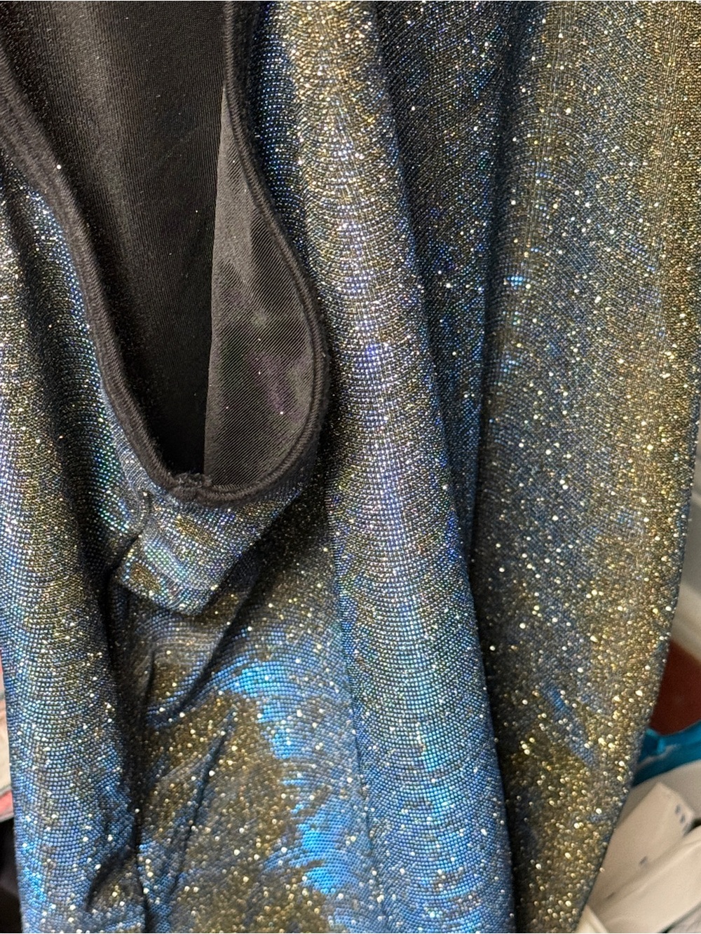 Mission Los Angeles Blue and Gold Iridescent Metallic Tank